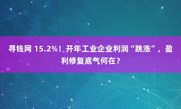 寻钱网 15.2%!开年工业企业利润“跳涨”,盈利修复底气何在?